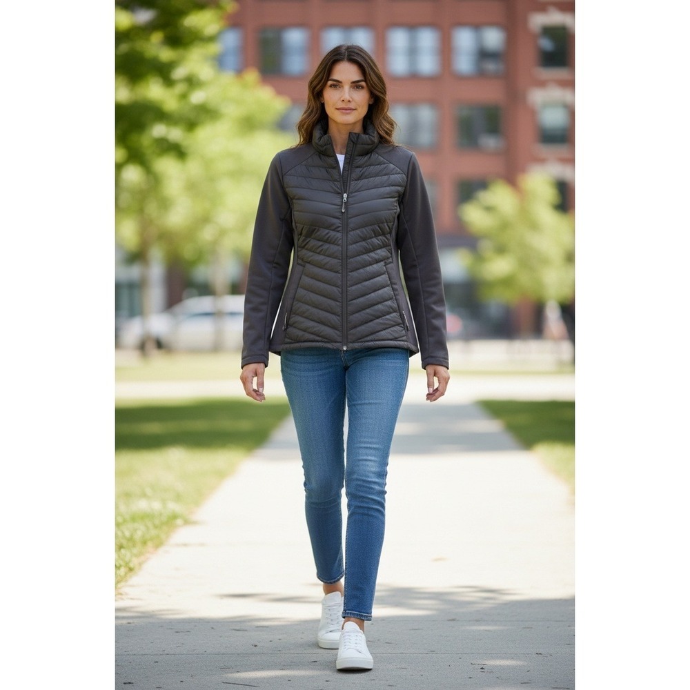 32 Degrees Heat‎ Women's Jacket Charcoal Gray XXL Quilted Puffer Stretch